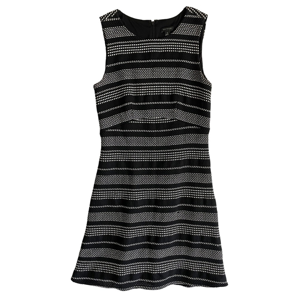 Ann Taylor Black & White Striped Sleeveless Dress‎ - Women's Size 2